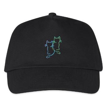 Katzen Katze Kätzchen - Kinder Basecap - Schwarz - Vorne