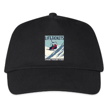 Lift tickets – skiing & fun on the slopes - Kids’ Baseball Cap - black - Front
