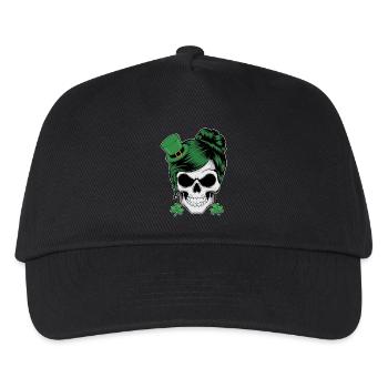 St. Patrick's Day Totenschädel mit grünen Haaren - Kinder Basecap - Schwarz - Vorne