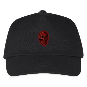 Schädel rot - Kinder Basecap - Schwarz - Vorne