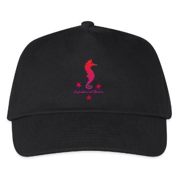 Hippocampe rouge avec rose étoilé - Casquette de baseball Enfant - noir - Devant