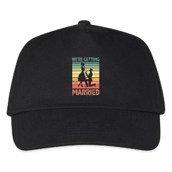 Hochzeit Heirat - Kinder Basecap - Schwarz - Vorne
