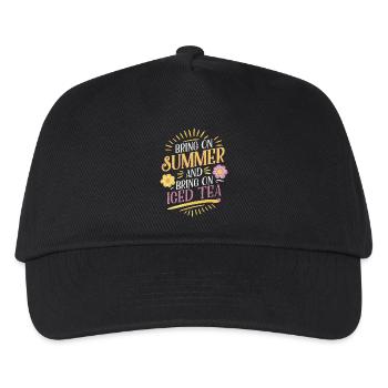 Der Sommer und die Eistee-Vibes - Kinder Basecap - Schwarz - Vorne