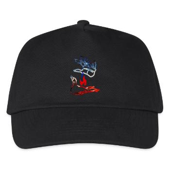 Flamme Fr - Kinder Basecap - Schwarz - Vorne