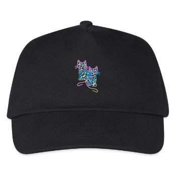 Katze Katzen Kind Kinder - Kinder Basecap - Schwarz - Vorne