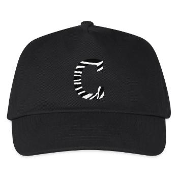 Buchstabe c zebra - Kinder Basecap - Schwarz - Vorne