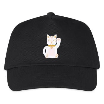 Maneki Neko L Lucky Cat - Kinder Basecap - Schwarz - Vorne