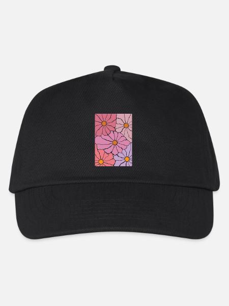 Boho Flora Blumen - Kinder Basecap - Schwarz