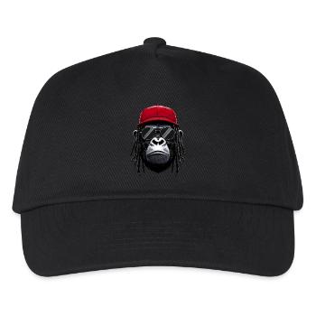 Cool Gorilla Hip Hop Rap Rapper Sonnenbrille - Kinder Basecap - Schwarz - Vorne