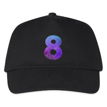 Galaxie Nummer 8 - Kinder Basecap - Schwarz - Vorne