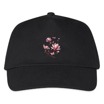Magnolias et papillons – une beauté délicate - Casquette de baseball Enfant - noir - Devant