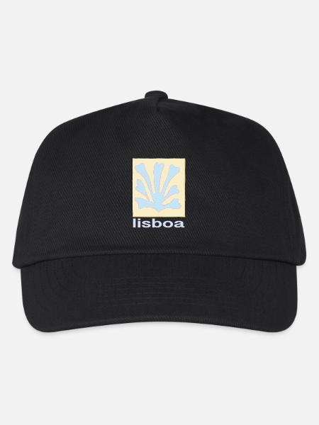 Lisboa Palmenblatt Blau Retro - Kinder Basecap - Schwarz