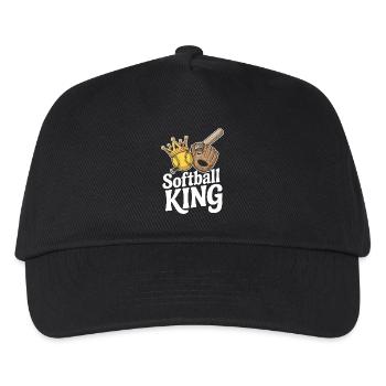 Softball King Garçons Baseball Lanceur Receveur Drôle - Casquette de baseball Enfant - noir - Devant