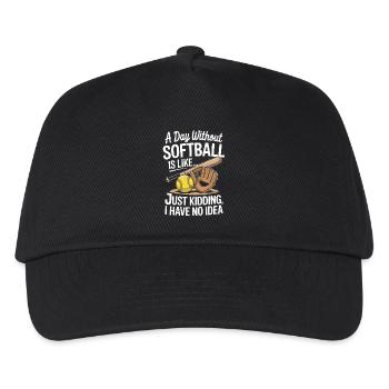 Funny Softball Player Catcher Pitcher Baseball - Kids’ Baseball Cap - black - Front