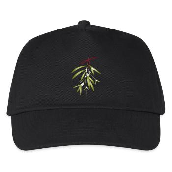 Gui et baies blanches illustrés de manière festive - Casquette de baseball Enfant - noir - Devant