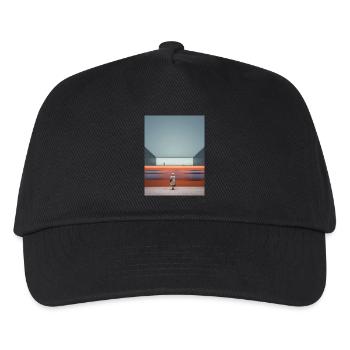 Woman in Striped Dress Waiting - Kids’ Baseball Cap - black - Front
