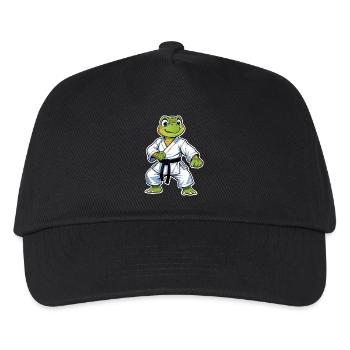 Karate Schildkröte Cartoon - Kampfsport - Kinder Basecap - Schwarz - Vorne