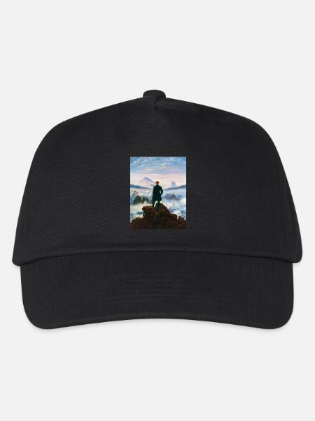 Wanderer über dem Nebelmeer Caspar David Friedrich - Kinder Basecap - Schwarz