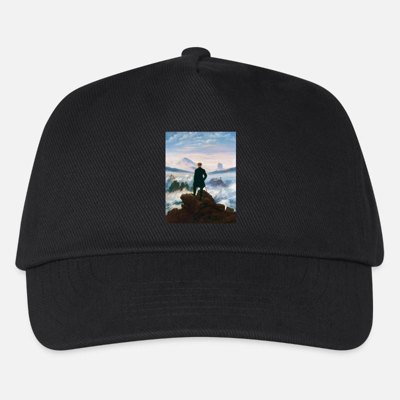 Wanderer über dem Nebelmeer Caspar David Friedrich - Kinder Basecap - Schwarz