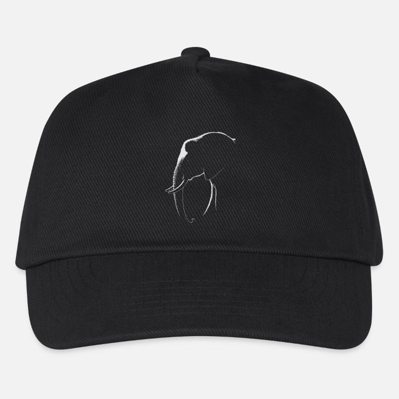 Silhouette d’éléphant – L’élégance en noir et blanc - Casquette de baseball Enfant - noir