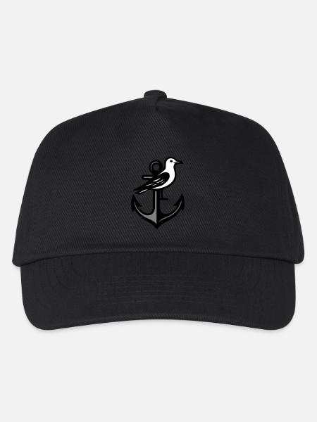 Anker Möwe - Kinder Basecap - Schwarz