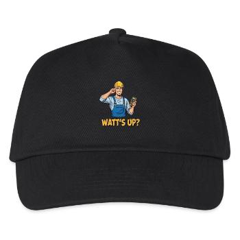 Electrician joke: Watt's Up? Funny saying - Kids’ Baseball Cap - black - Front