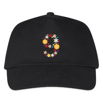Flowers 9 - Kinder Basecap - Schwarz - Vorne