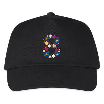 Flowers 8 - Kinder Basecap - Schwarz - Vorne