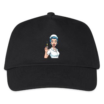 Crazy Nurse Comic Pop Art Syringe - Kids’ Baseball Cap - black - Front