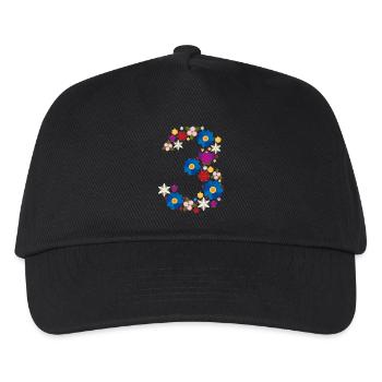 Flowers 3 - Kinder Basecap - Schwarz - Vorne
