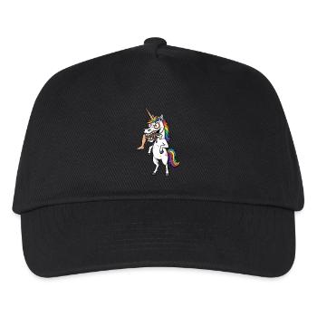 Verrücktes Einhorn – BISS ZUM UMfallen! - Kinder Basecap - Schwarz - Vorne