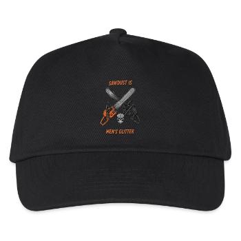 Men's Glitter: Sawdust & Chainsaws Humor - Kids’ Baseball Cap - black - Front