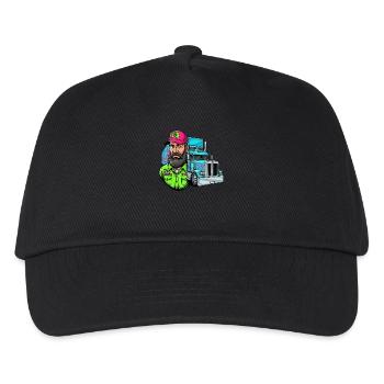 Tough road, cool guy: Your trucker design! - Kids’ Baseball Cap - black - Front