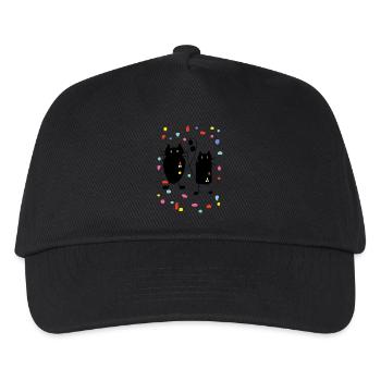 Katzen - Kinder Basecap - Schwarz - Vorne