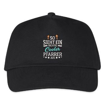 So sieht ein richtig cooler Pfarrer aus Pastor - Kinder Basecap - Schwarz - Vorne