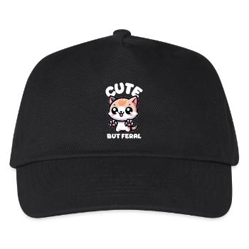 Cute but wild cat - Kids’ Baseball Cap - black - Front