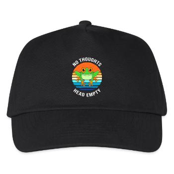 Frosch Laubfrosch - Kinder Basecap - Schwarz - Vorne
