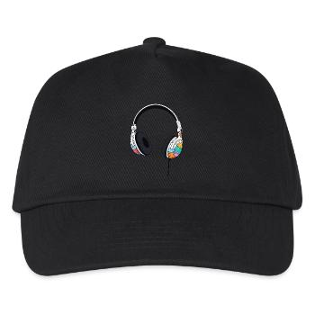 Headphones Headset Comic Style - Kids’ Baseball Cap - black - Front