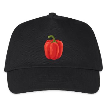 rote Paprika - Kinder Basecap - Schwarz - Vorne