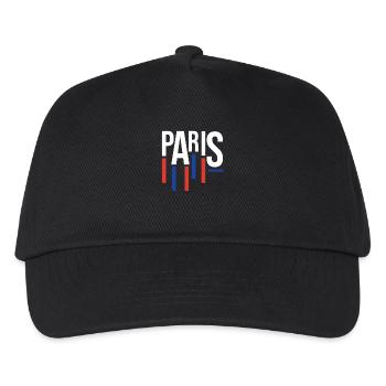 Blue Red Paris Souvenir - Tribute to France - Kids’ Baseball Cap - black - Front