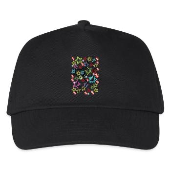 Vintage Katze Retro Katzen Kinder 60er - Kinder Basecap - Schwarz - Vorne