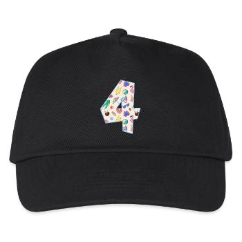 HOLIDAY NUMBER 4 YEARS SUMMER 4TH BIRTHDAY - Kids’ Baseball Cap - black - Front
