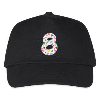 HOLIDAY NUMBER 8 YEARS SUMMER 8TH BIRTHDAY - Kids’ Baseball Cap - black - Front