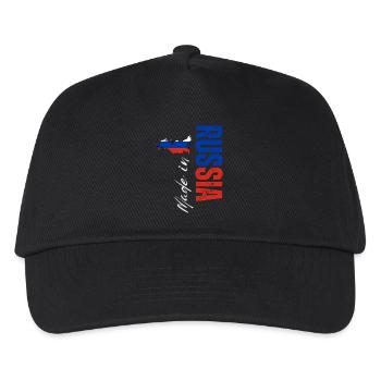 Fabriqué en Russie, design vertical - Casquette de baseball Enfant - noir - Devant