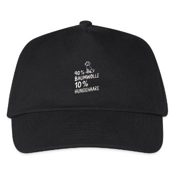 90 % Baumwolle 10 % Hundehaare – Lustiger Spruch - Kinder Basecap - Schwarz - Vorne