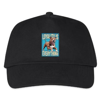 Pitbull with lettering "Loyalty is everything" - Kids’ Baseball Cap - black - Front