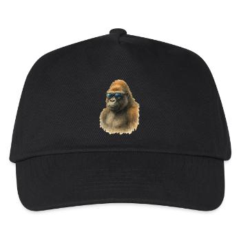 gorilla aquarell - Kinder Basecap - Schwarz - Vorne