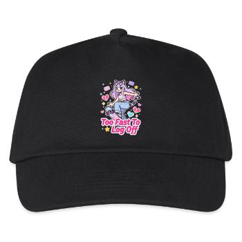 😻 Stylish Kitten - Too Fast To Log Off - - Kids’ Baseball Cap - black - Front