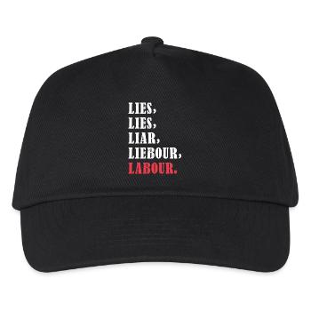 Bold anti-Labour Slogan Typography Design - Kids’ Baseball Cap - black - Front