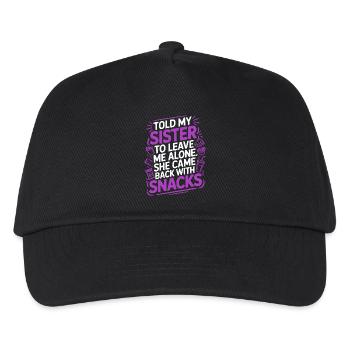 Funny Sister Love Snack Humor Quote - Kinder Basecap - Schwarz - Vorne
